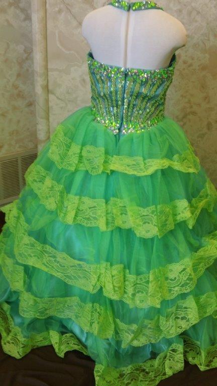lime halter pageant dress
