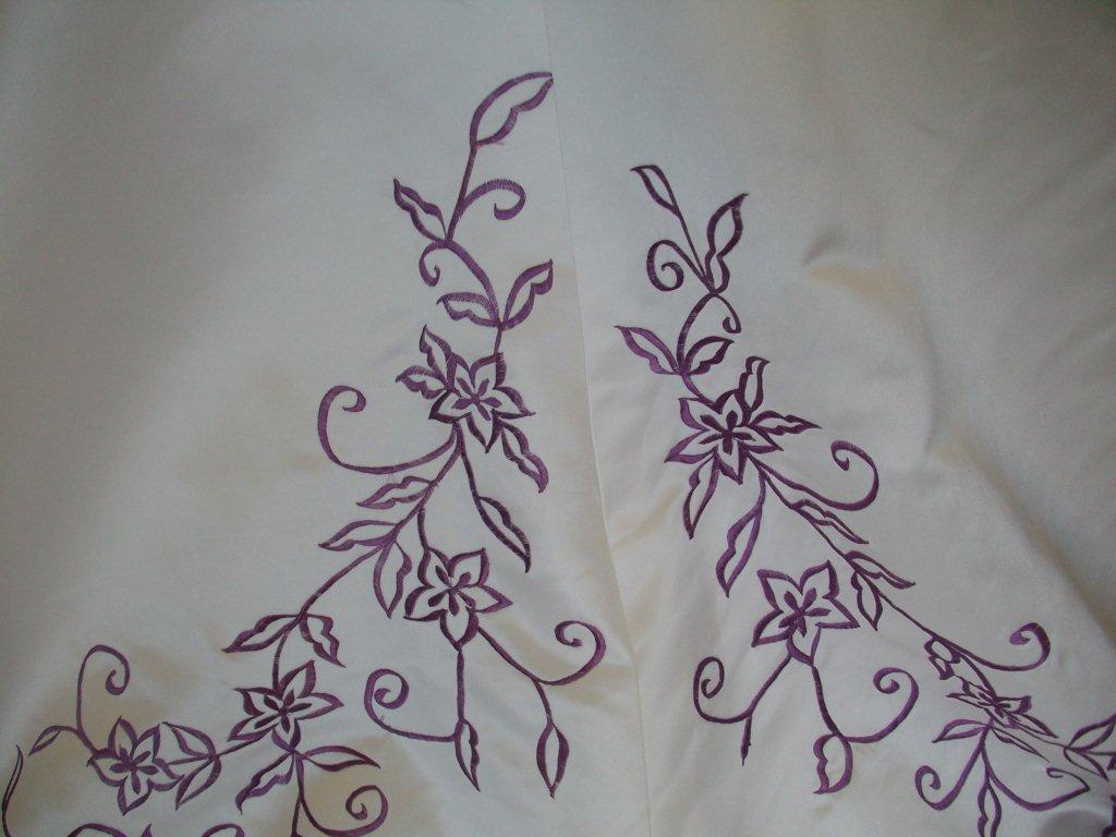 grape embroidered wedding gown