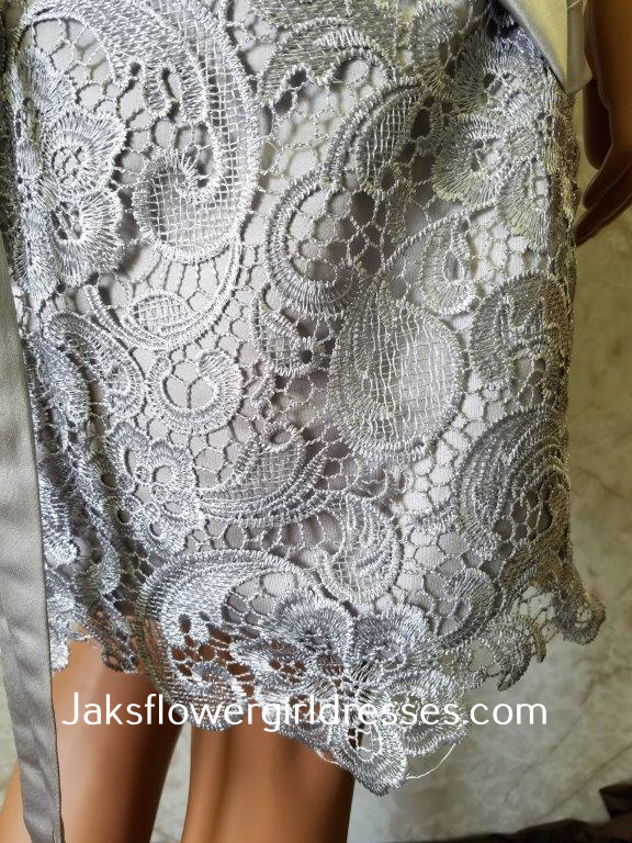short silver wedding dress