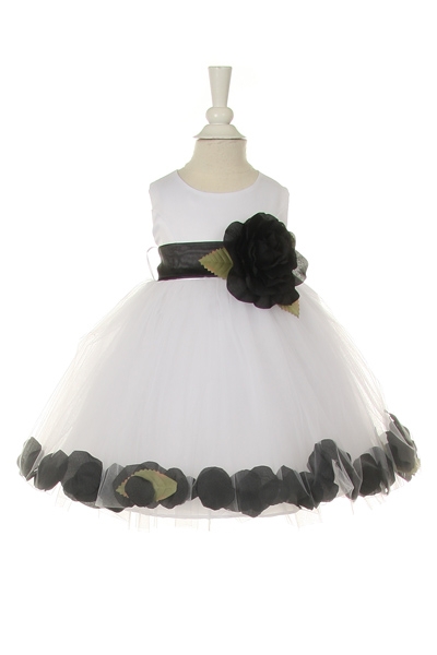 white and black infant dress