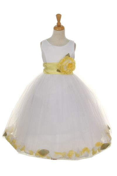 yellow petal dresses for girls