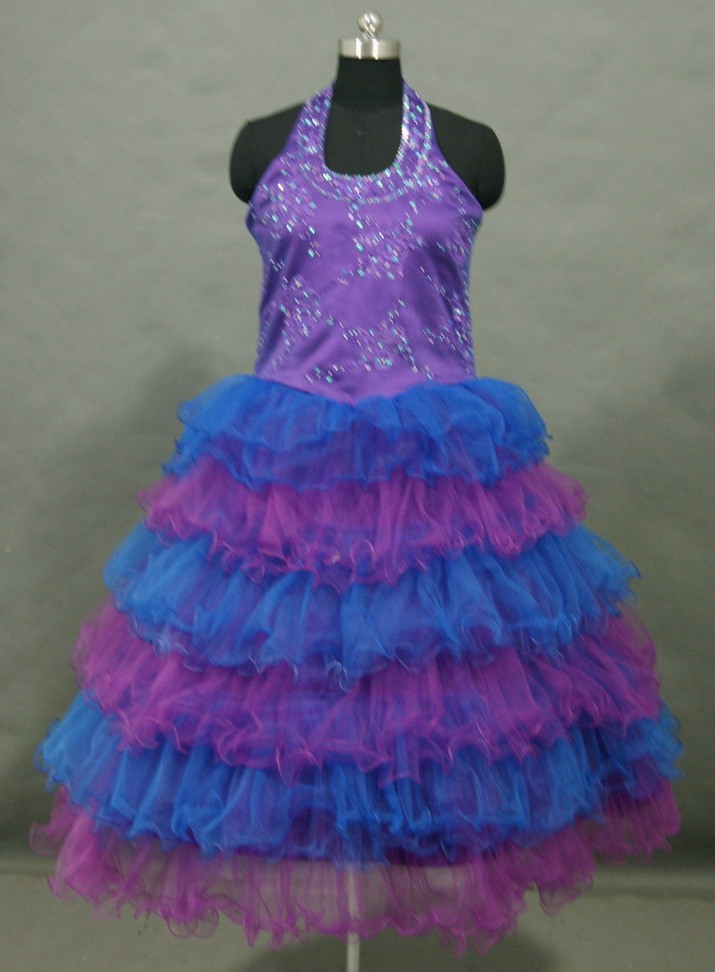 purple and blue pageant dress