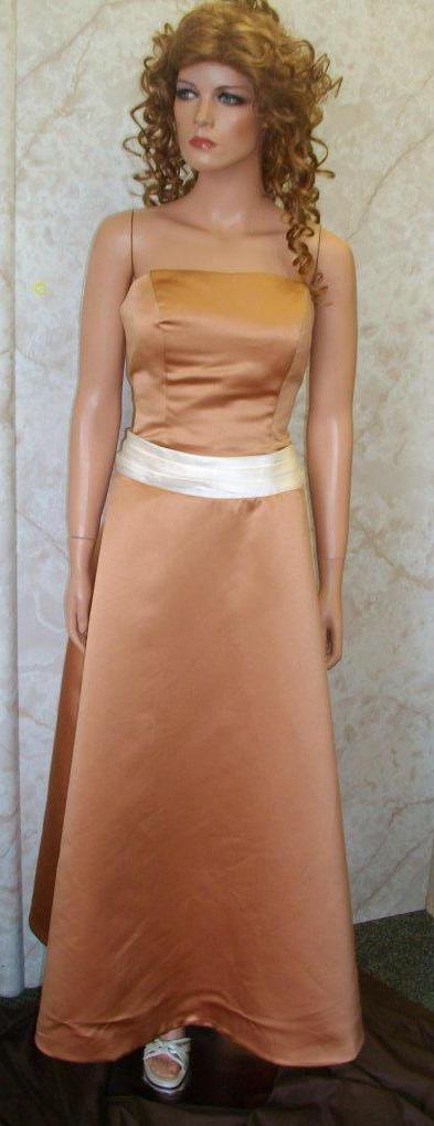 copper penny and light champagne bridesmaid dress