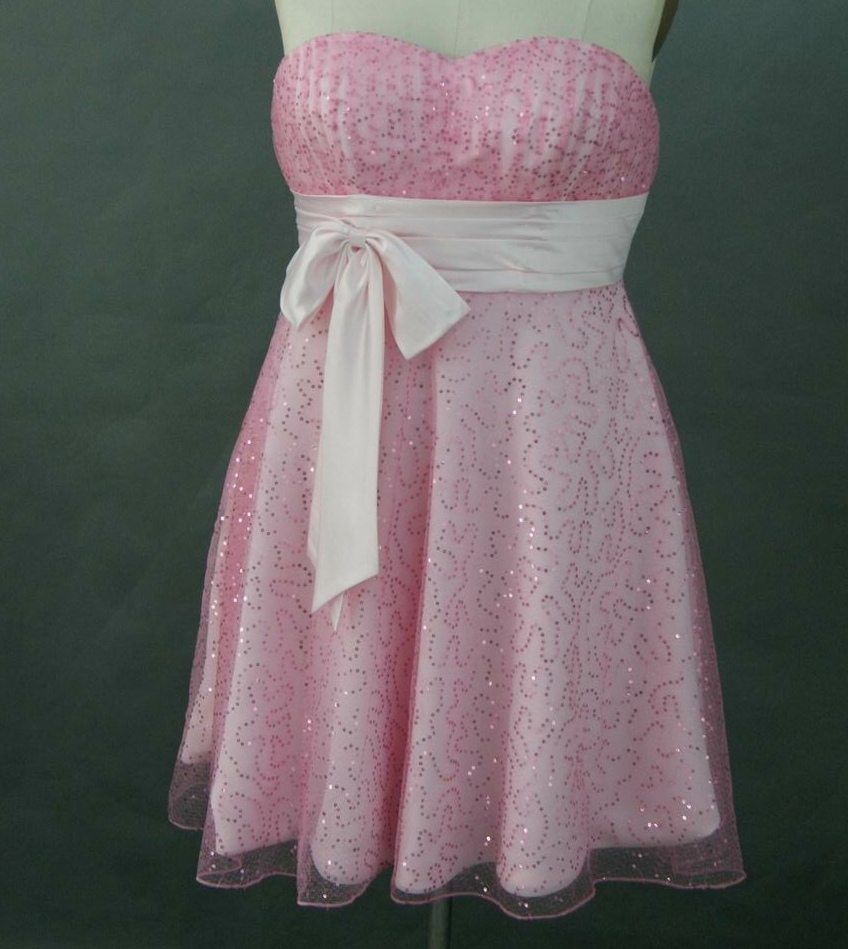 short pink bridesmaid dress