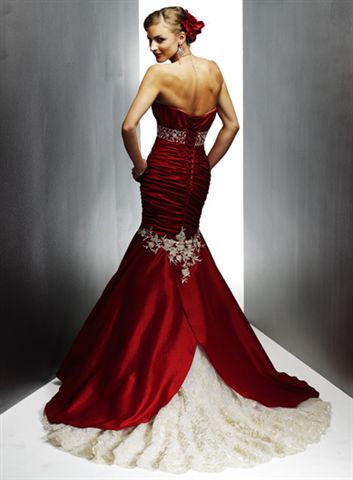 red corset ball gown