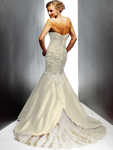 ivory mermaid sweetheart back wedding gown