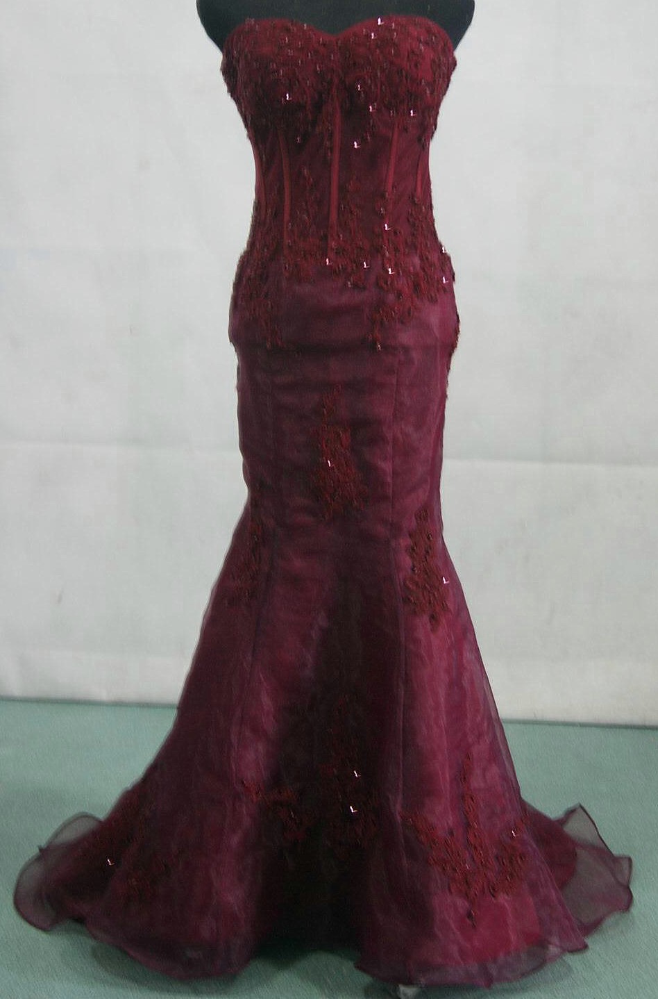 burgundy clearance prom dress