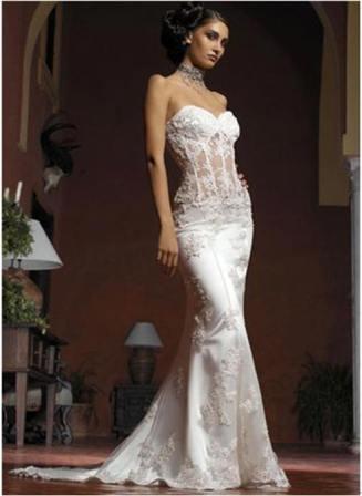 see through corset bridal gown