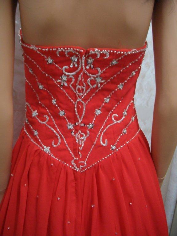 red and silver pageant gown