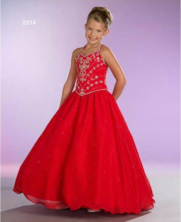 Red little miss pageant dresses.