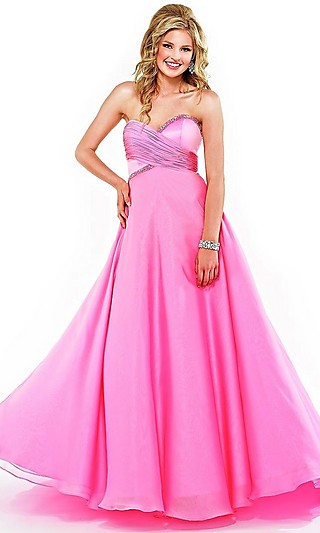 Pink chiffon prom dresses