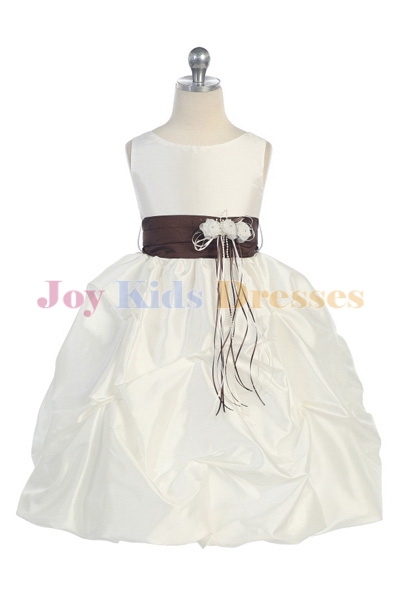 white/chocolate Girls Holiday dress Sale with pick up skirt