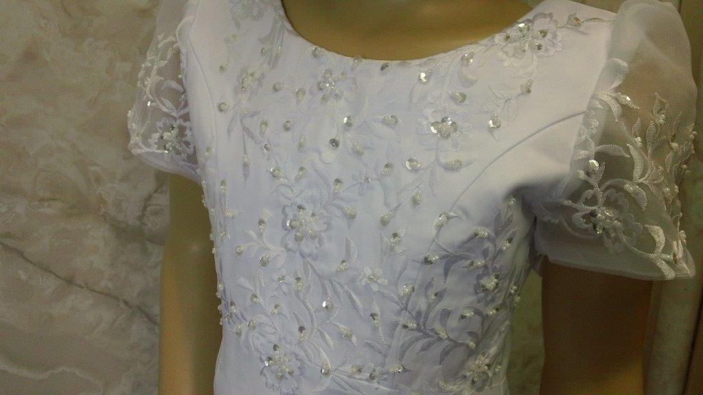 sequin and beading on embroidered bodice
