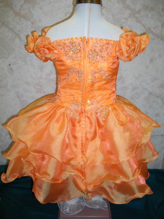 Orange sequin pageant dress