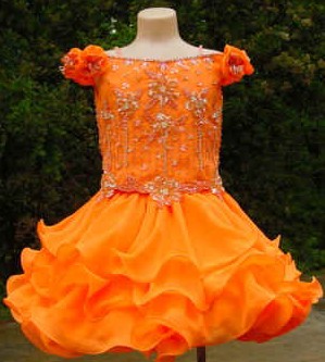 orange pageant dresses for little girls