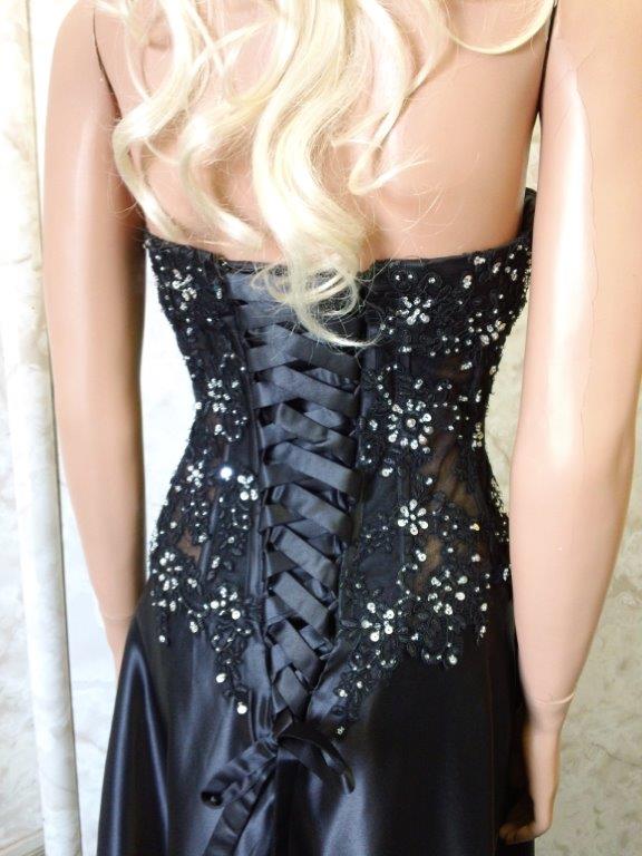 black prom dress with corset back