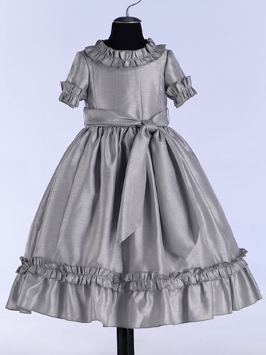 gray girls tea length dress
