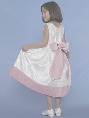 Pink and white Flower Girl Dress
