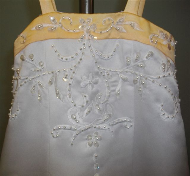 Yellow and white dress embroidery & beading