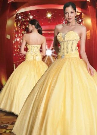 yellow formal prom dress