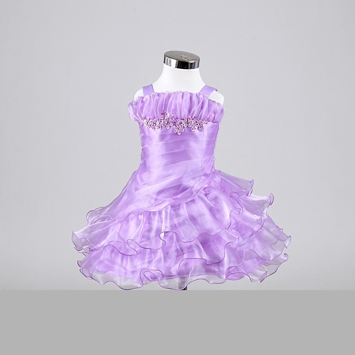 lilac Infant ruffle layers dress