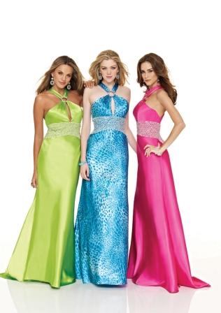 Bright Green, Pink and Blue Halter dress