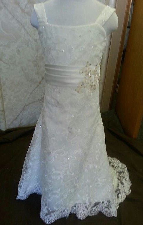 miniature lace wedding gown