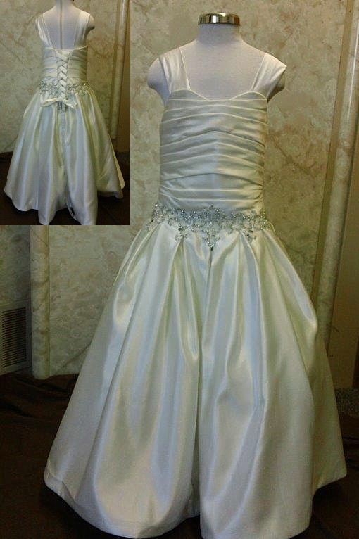 Rhinestone Beaded Flower Girl Wedding dress