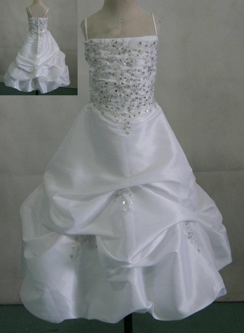White taffeta miniature bride dress