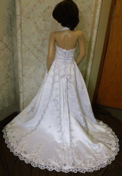 Cut work lace wedding dresses for flower girls