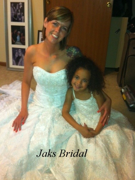 matching flower girl dress to brides gown