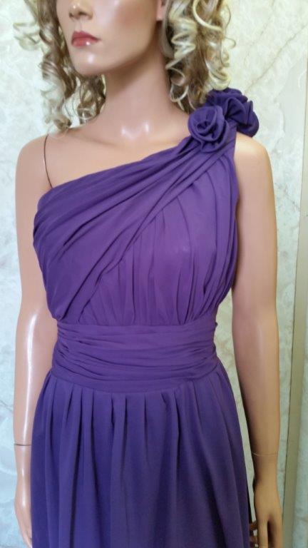 purple one-shoulder bridesmaid dresses