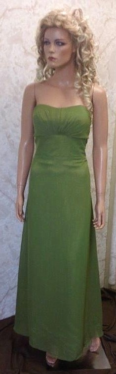 chiffon olive green bridesmaid dress