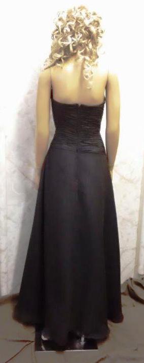 Black Strapless ruched long bridesmaid dresses