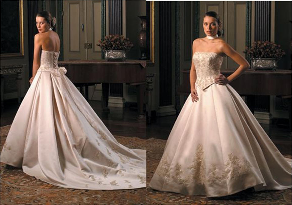 ball gown embroidered wedding dress