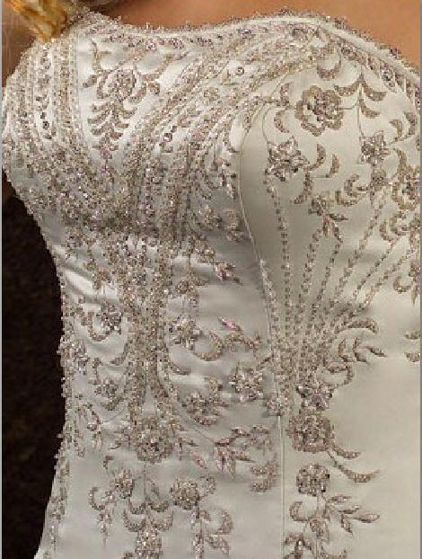 heavy Embroidery Beaded wedding gown bodice