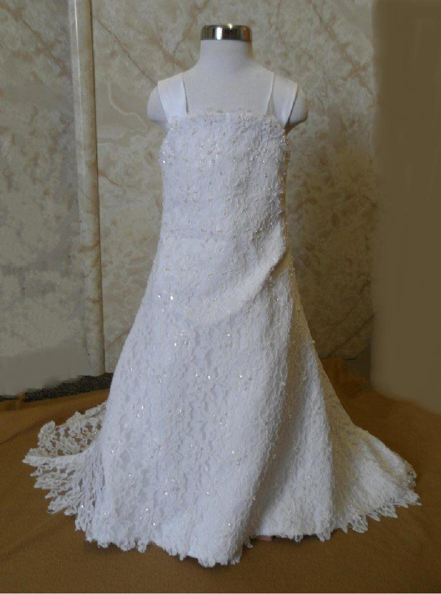 miniature pearl beaded lace miniature bride dress