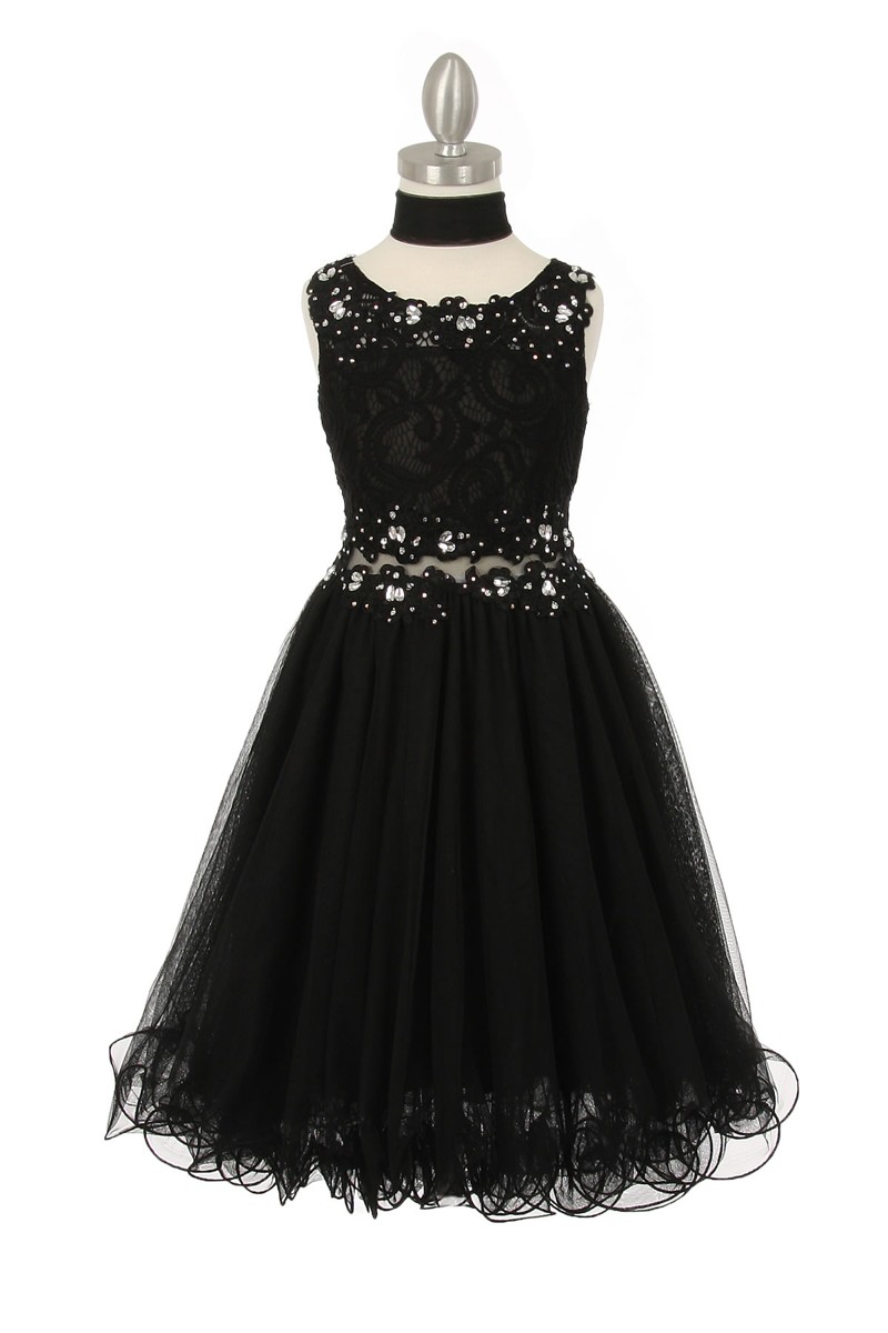 girls black lace dresses