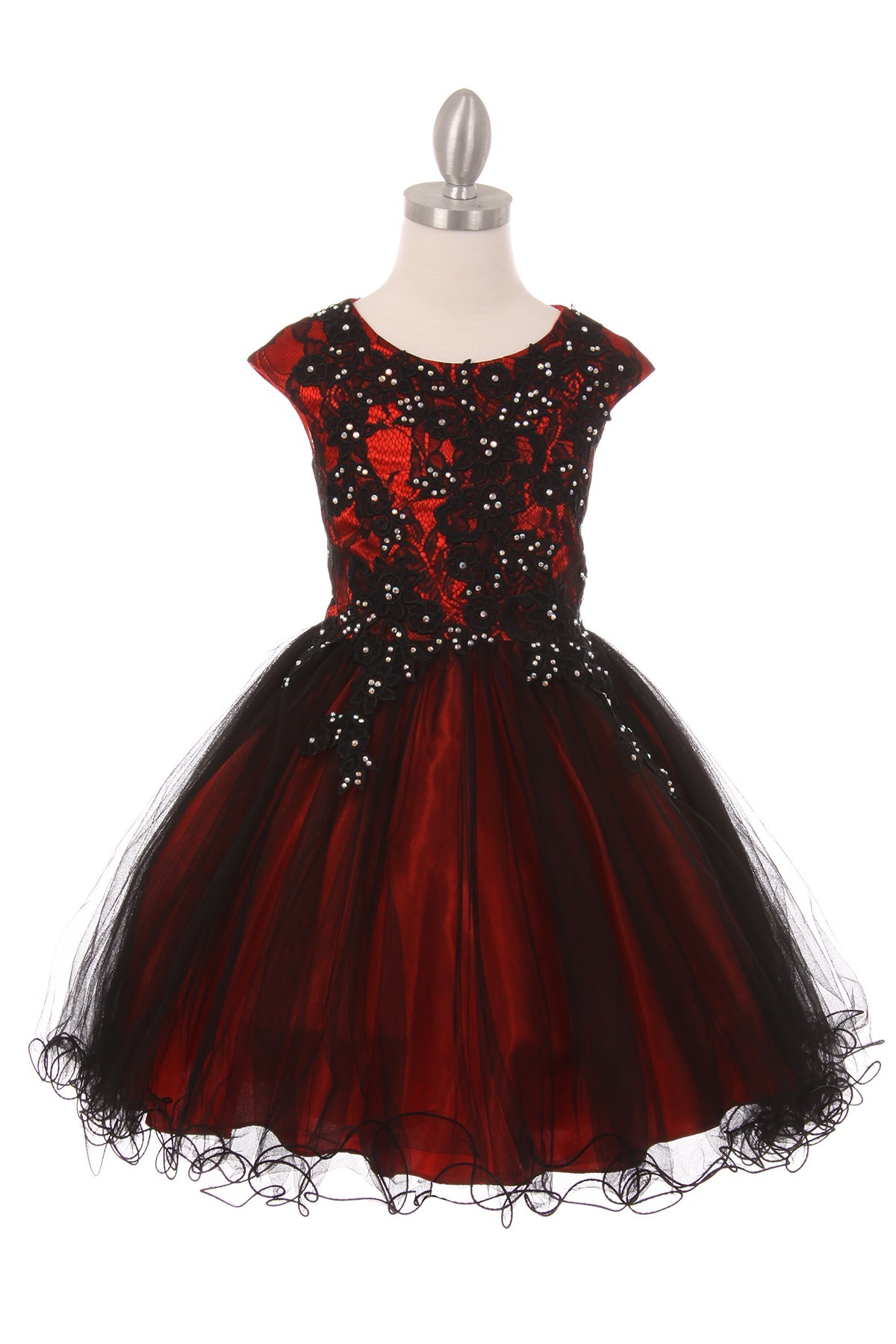 red/black girls christmas party dress