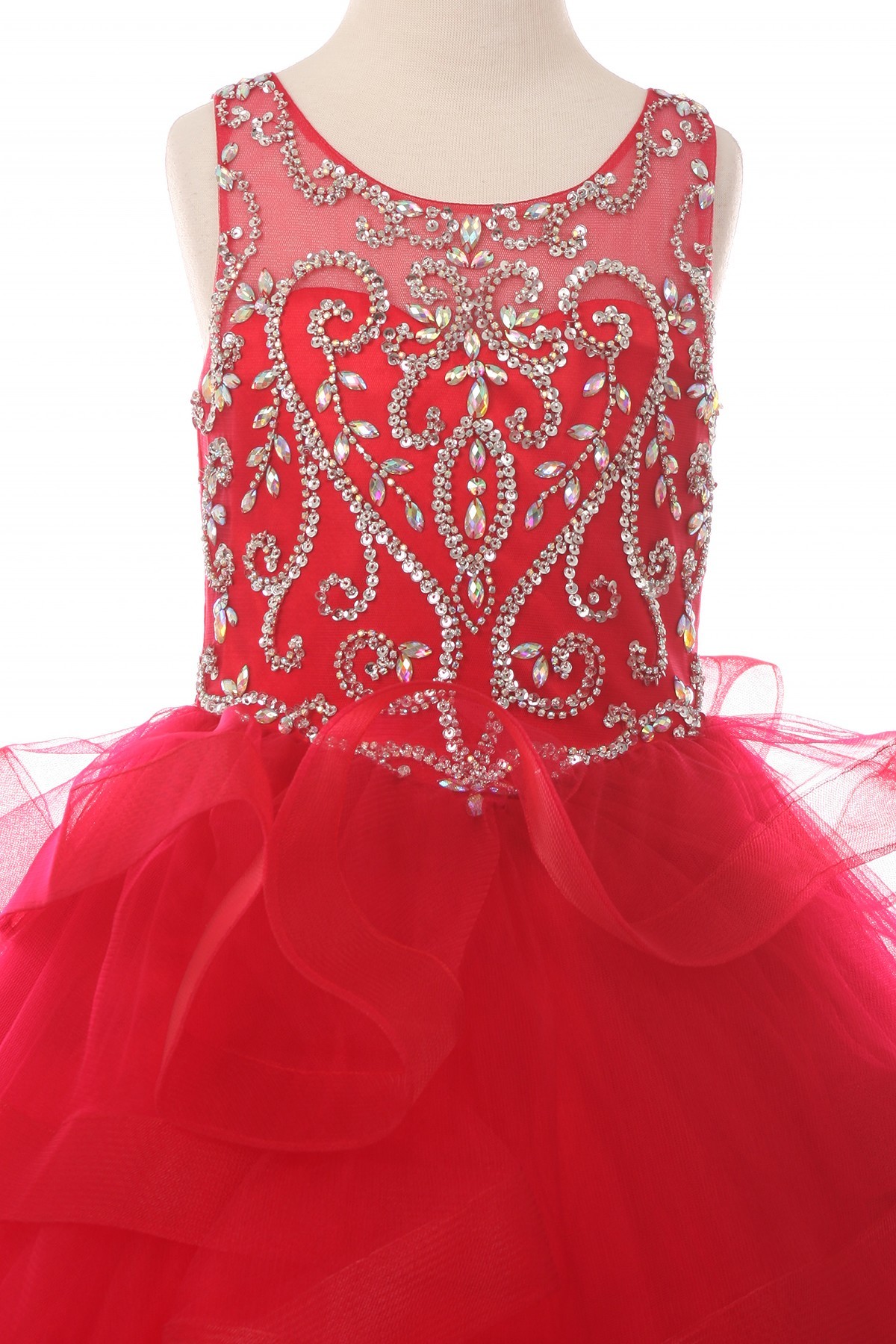 red pageant dress