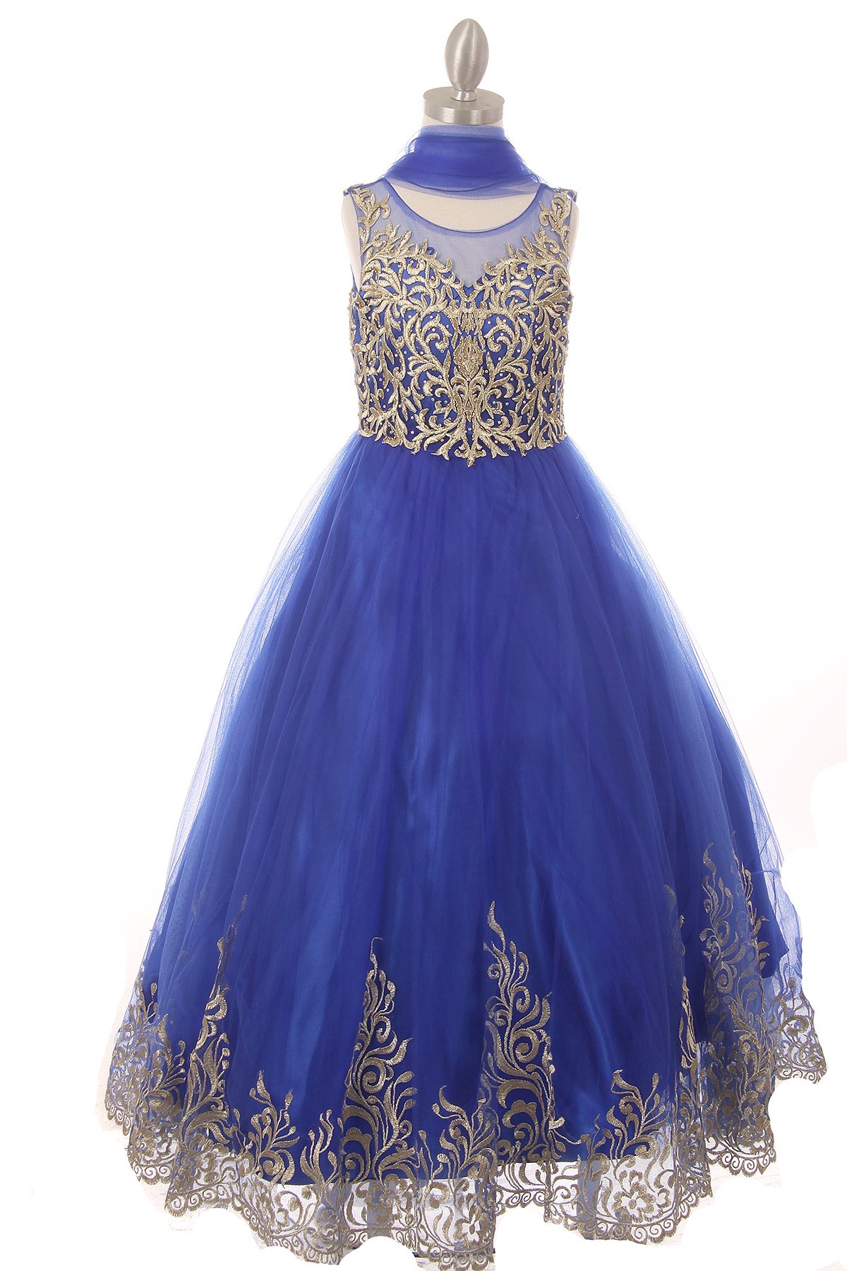 girls formal royal blue dress