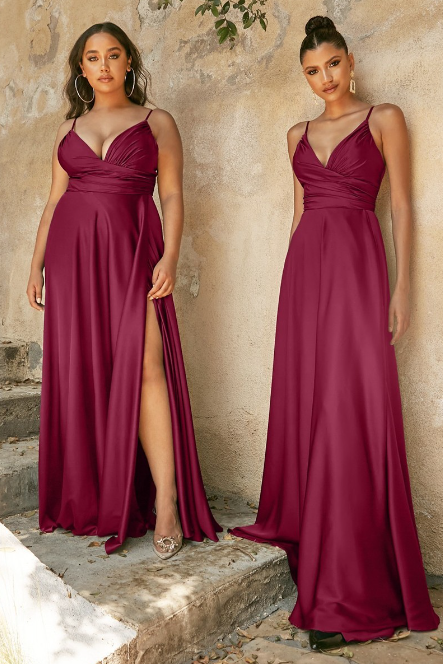 long burgundy gown