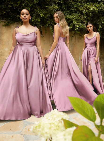 dusty rose and mauve bridesmaids