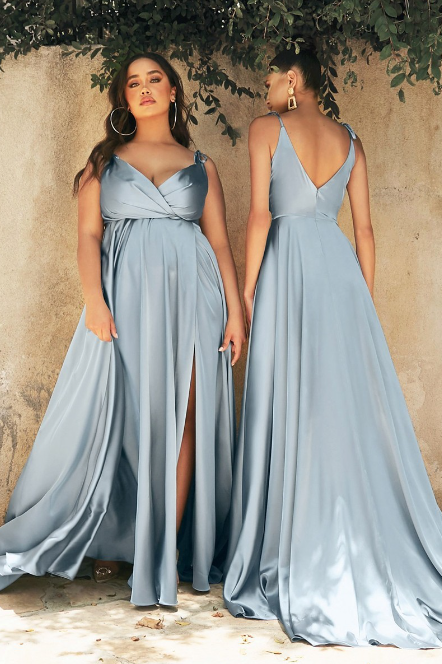 dusty blue bridal party dress