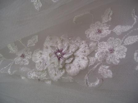 Tulle flower girl dress embroidery detail