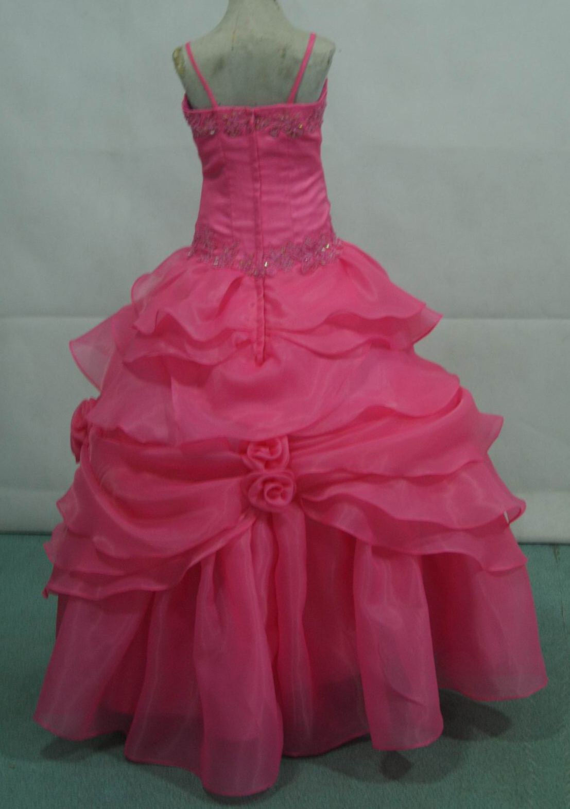 pink organza pageant dress