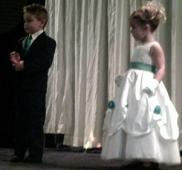 flower girl dress with matching ring bearer vest and tie