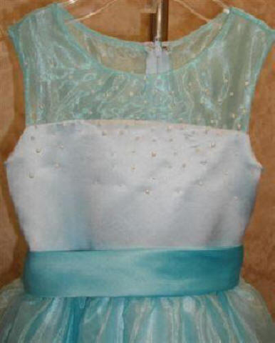 custom pool blue flower girl dresses 