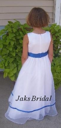 Blue And White Flower Girl Dresses 