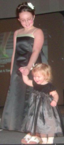 Junior custom dress in black and sage